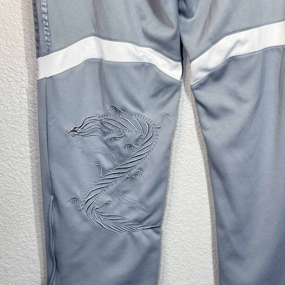 VTG Adidas Sweatpants Predator Pulse Dragon Grey White Track Pants Y2K Size M